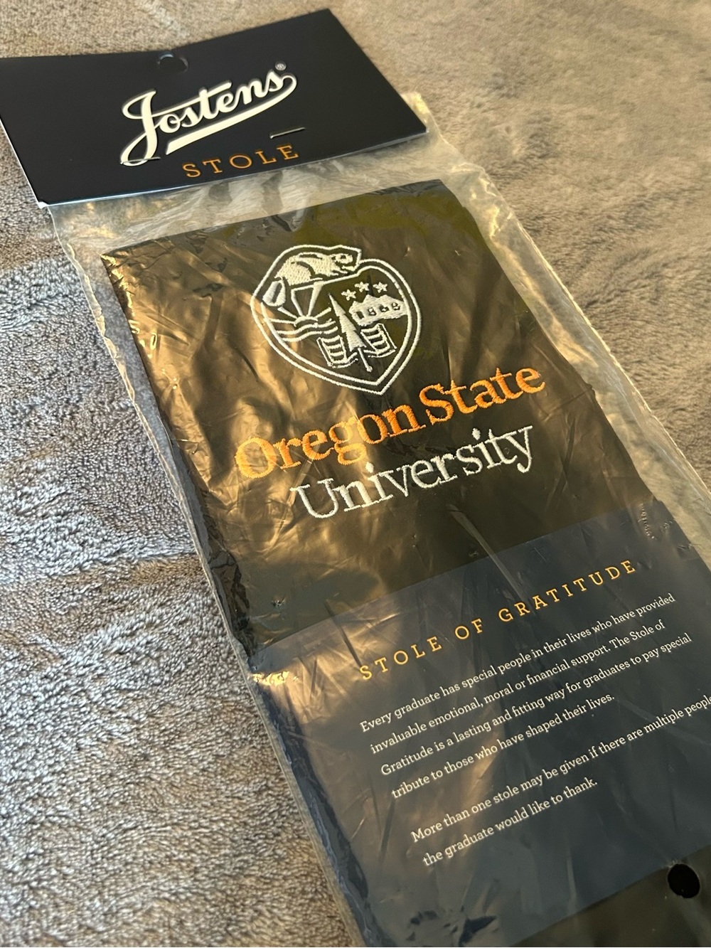 Oregon State University Black & Orange Class of 2023 Graduation Stole